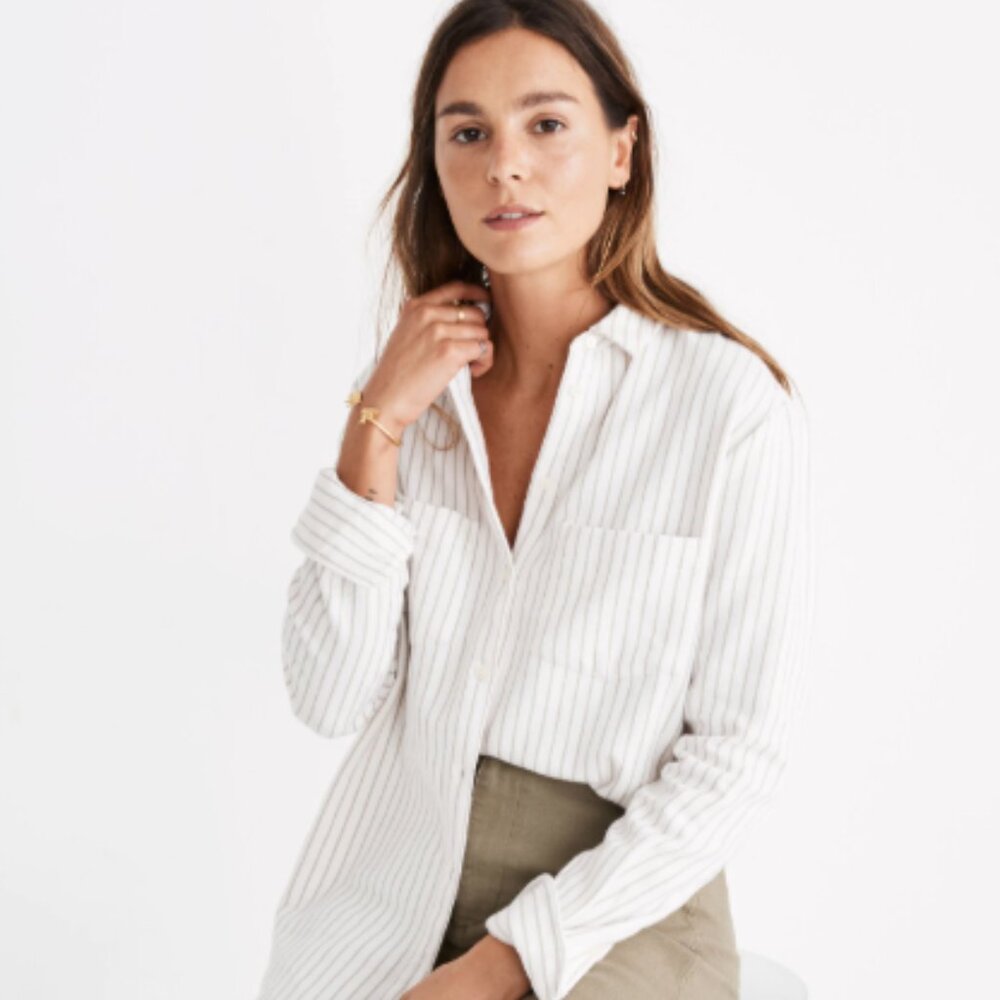 Madewell Flannel Sunday Shirt in Stripe